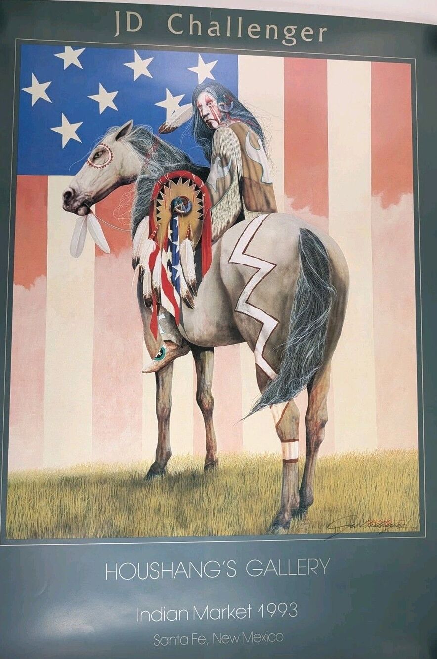 JD Challenger And Justice For All Signed Poster 32x24 1993 Indian Market NM